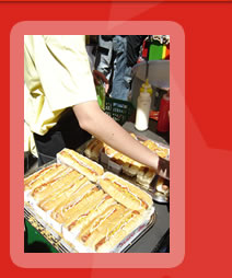 Maquinas de alimentos, perros calientes, hamburguesas y bebidas para eventos.